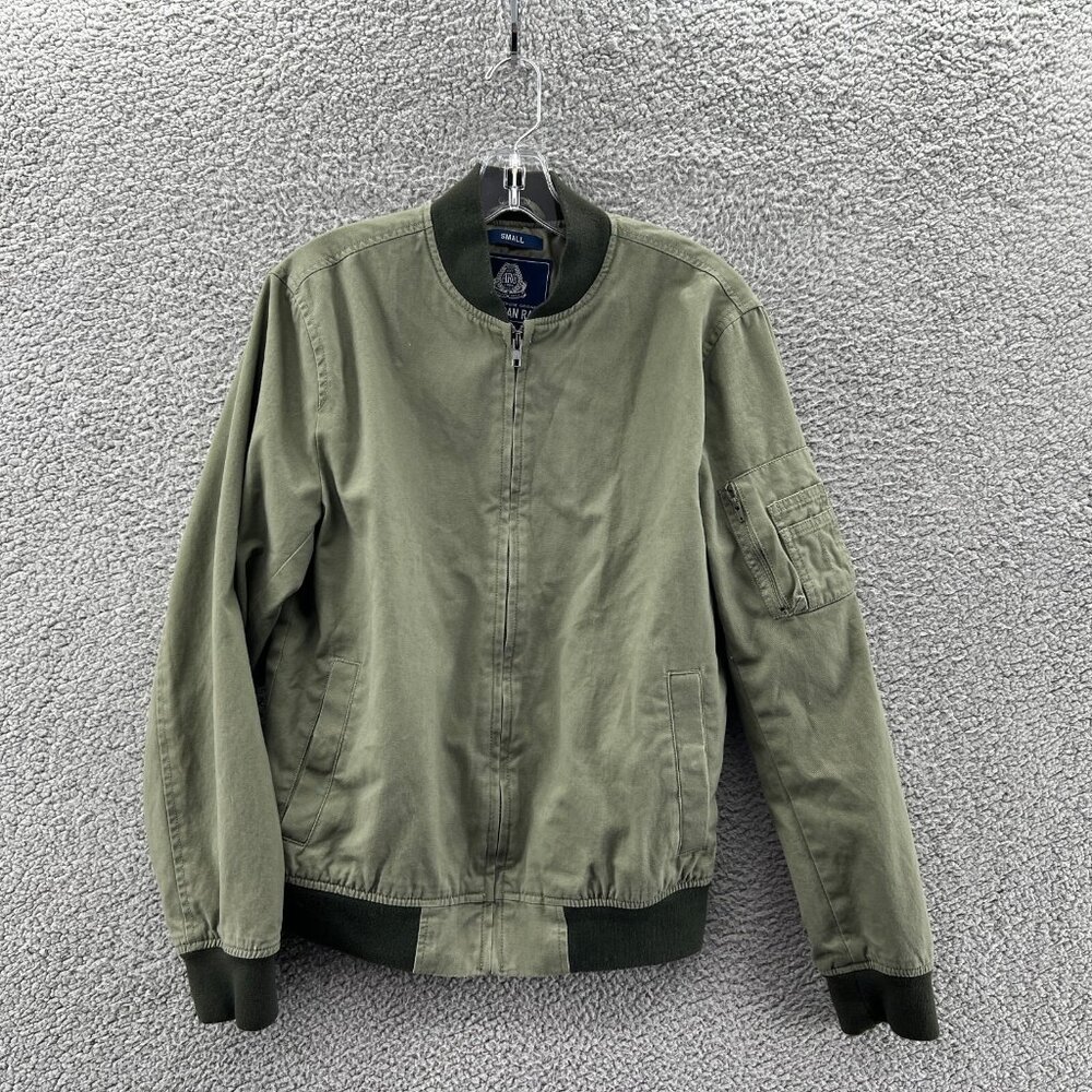 American Rag Army Green Bomber Jacket Mens Small Full Zip Military Gorpcore